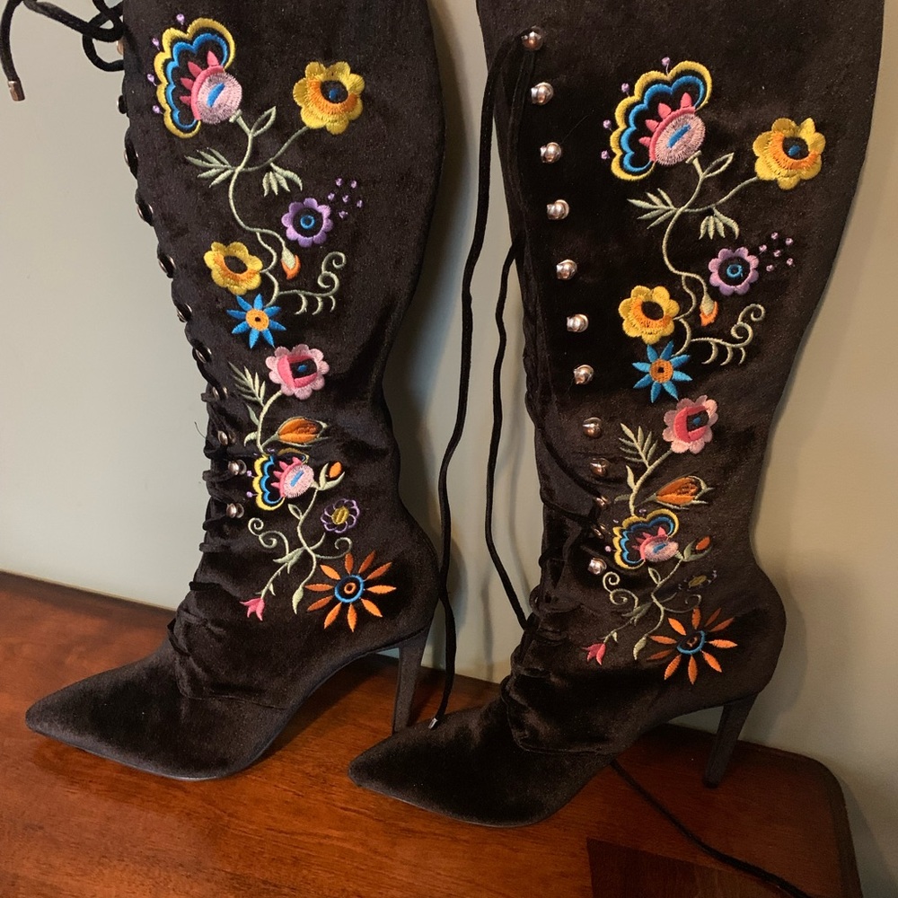 NEW PRICE

Jeffrey Campbell/ Free People  Arabella satin boot RARE